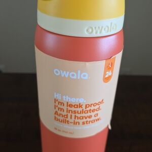 Owala Insulated Water Bottle - Coral & Yellow